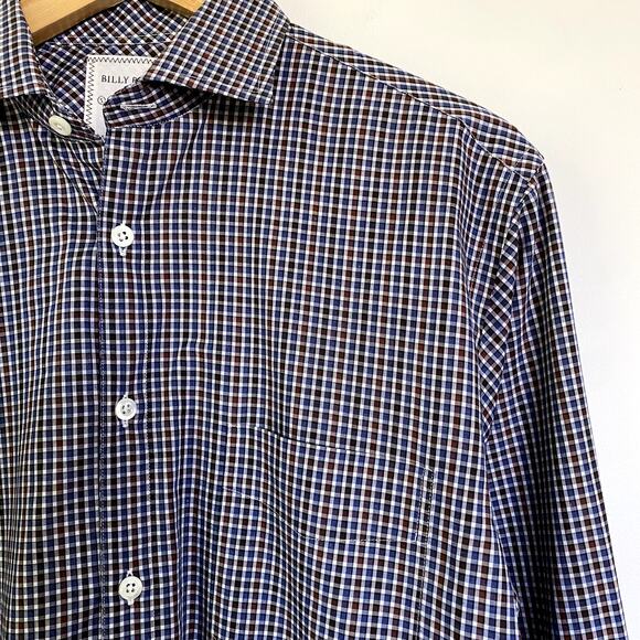Billy Reid Gingham Standard Cut Button Up Shirt Small - Picture 2 of 4